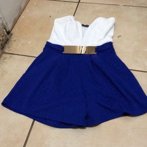 White and Blue Lac Bleu Romper